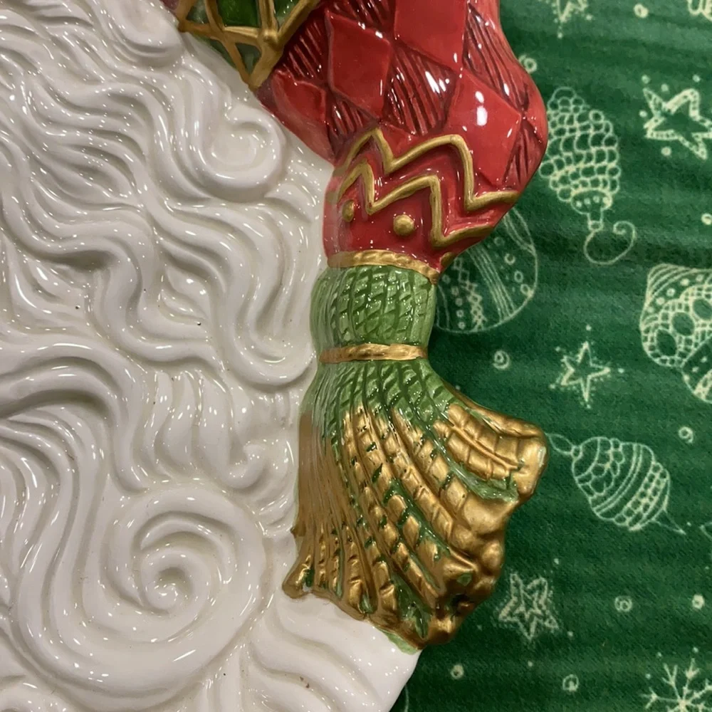 Fitz &‎ Floyd Classics Porcelain Santa Wall Hanger or Candy Dish 8-3/4”x 10-1/2”
